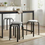 Stackable Stools Modern Cushioned Set Of 4 | Grey