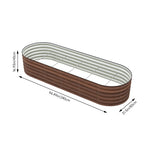 Brown Wood Grain Raised Garden Bed Oval-shaped Galvanised Steel Raised Garden Bed | Large