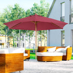 2.5m Wood Garden Parasol Sun Shade | Red