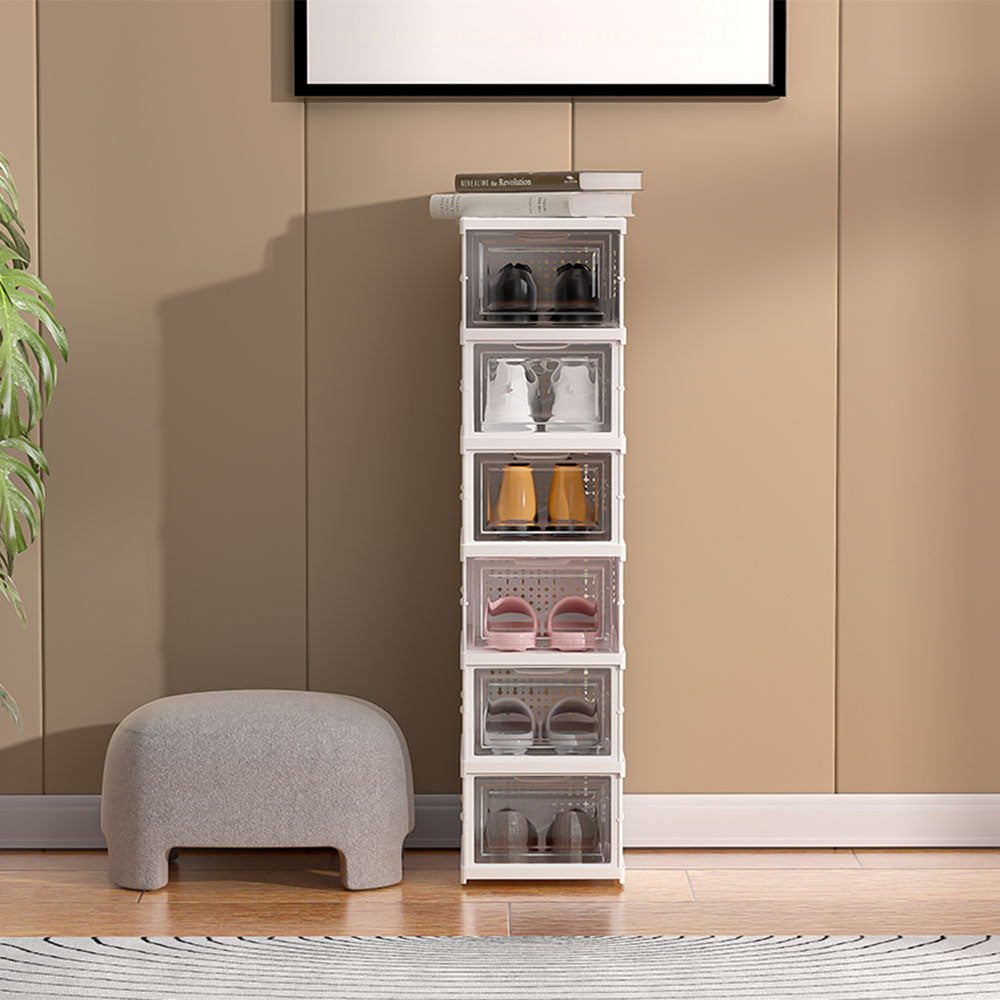 6 Tier Foldable Shoe Storage Box Unit