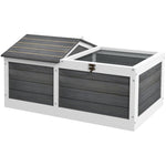 Wooden Tortoise House, Small Pet Reptile With Hide Shelter Den And Run | Dark Gray