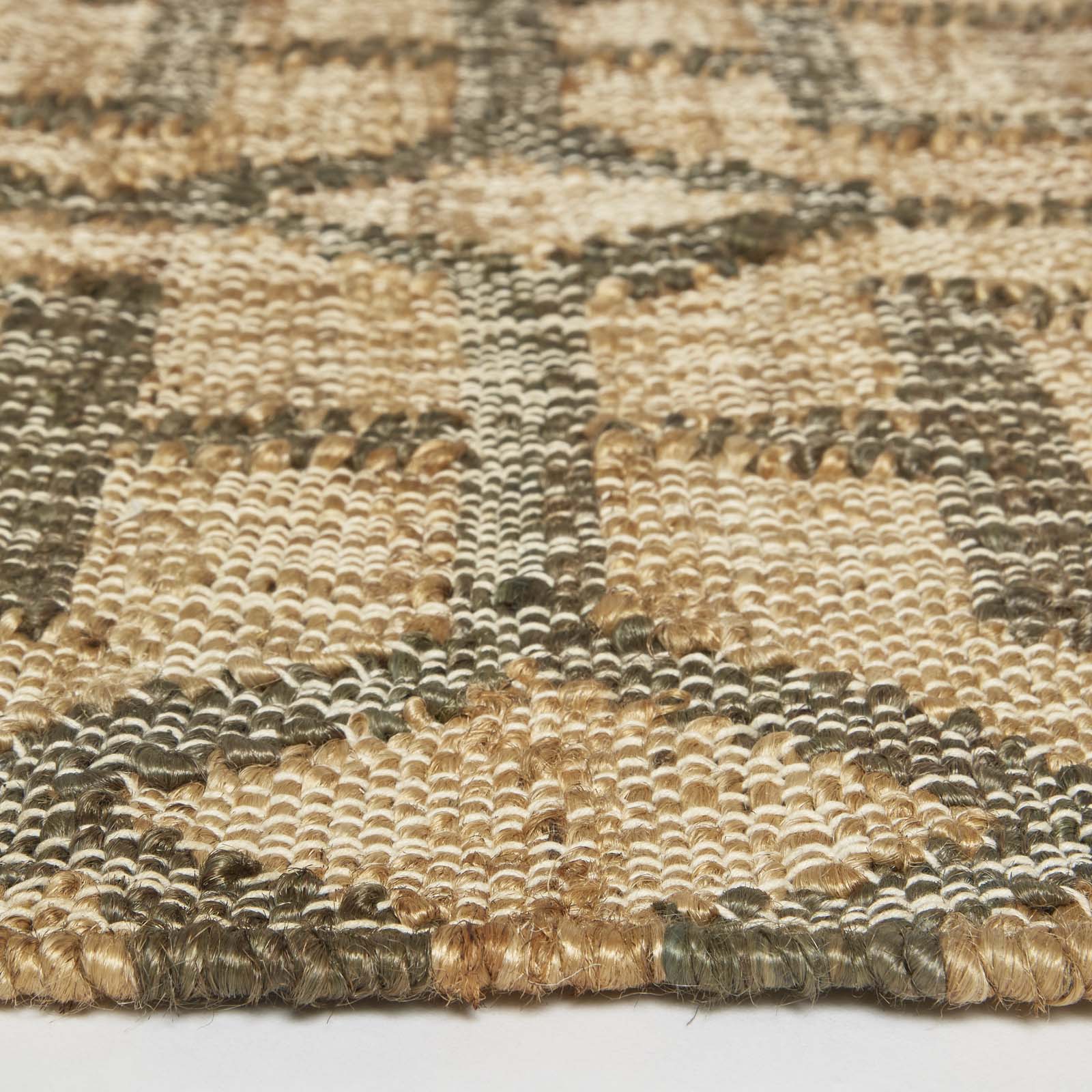 Tiran Brown Geometric Handwoven Jute Rug | 120cm x 180cm | Brown