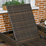 3pc Rattan Sun Lounger Set W/ Cushions | Brown