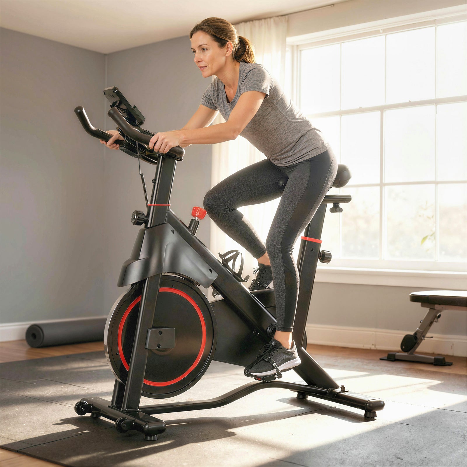 SPORTNOW Exercise Bike, Stationary Bike With Adjustable Magnetic Resistance