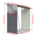 Garden Outdoor Metal Firewood Log Storage Shed | Grey