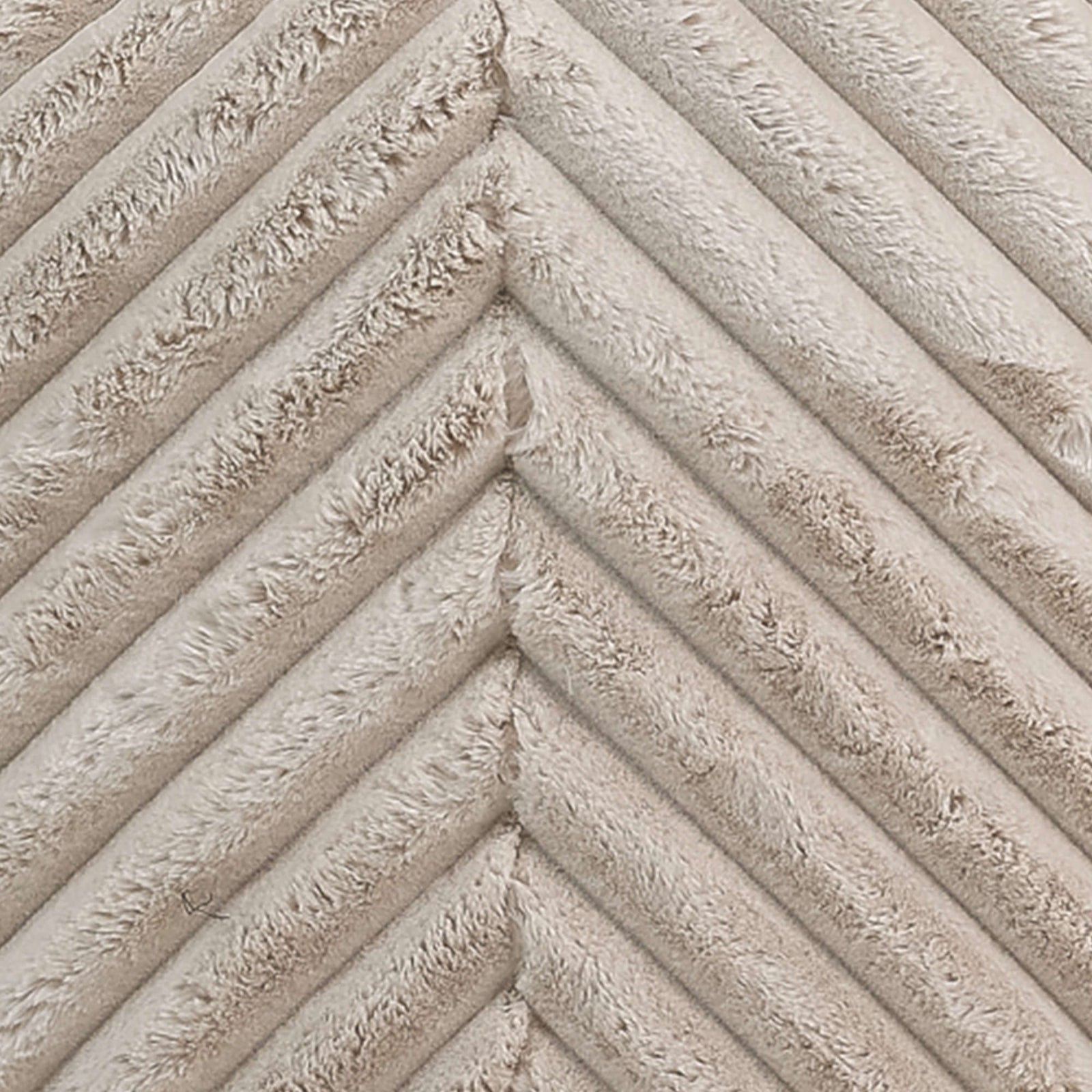 Classic Ribbed Faux Fur Bean Bag Chair | Beige