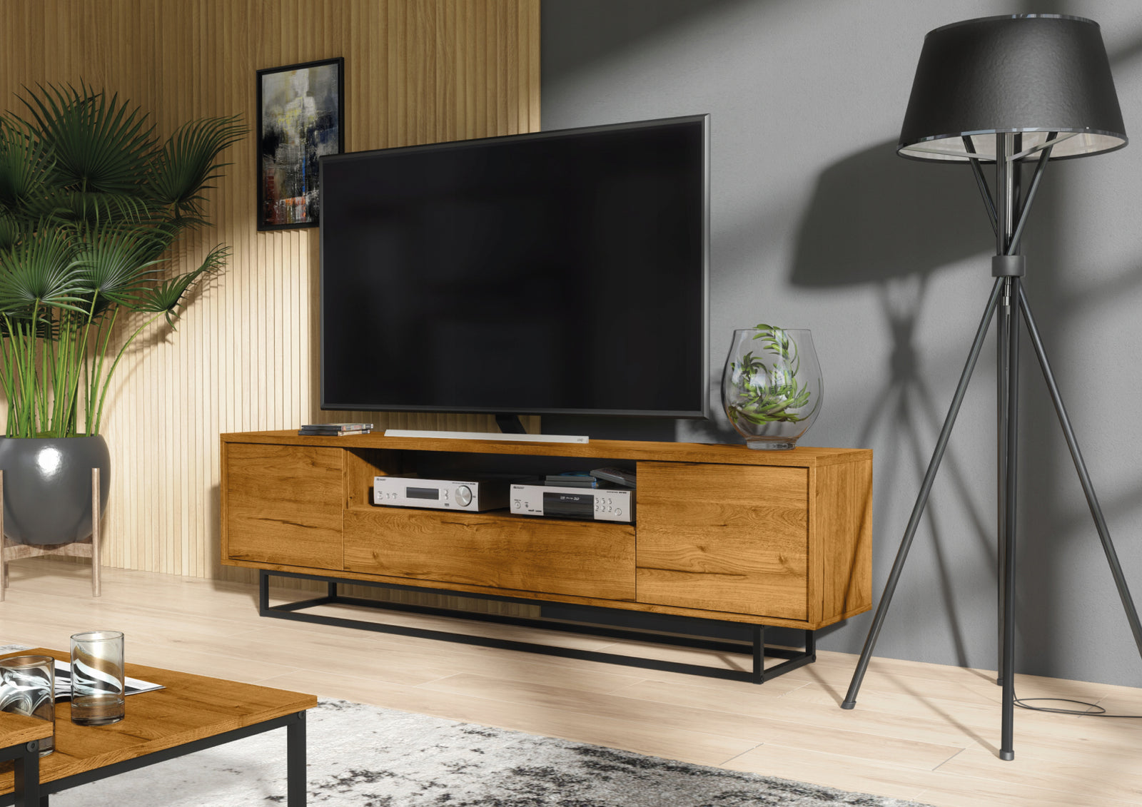 Rift Tv Unit 200cm - Oak / Rustic | Oak