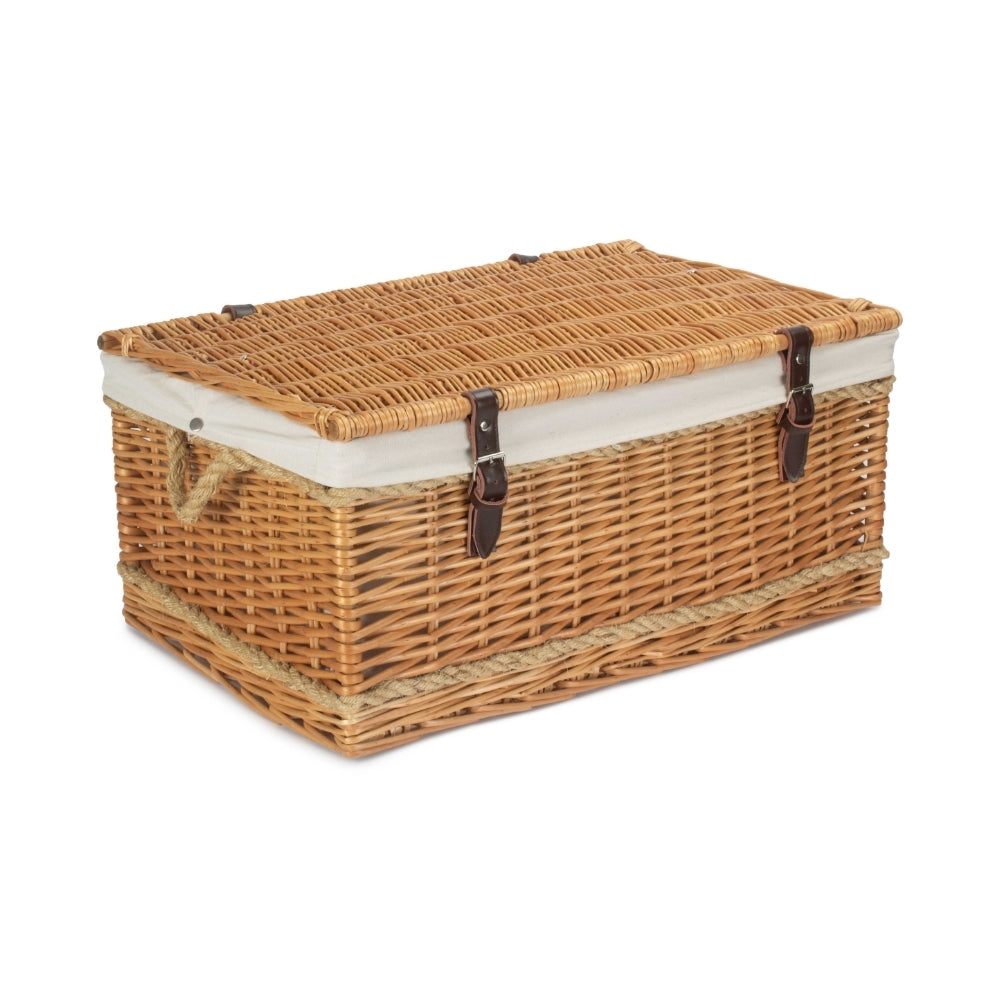 Wicker 62cm Rope Handled Picnic Basket | White