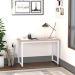 Computer Desk Dining Table Writing Table With Metal Frame | White