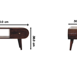 Artisan Furniture Solid Wood California Walnut Circular Tv Unit