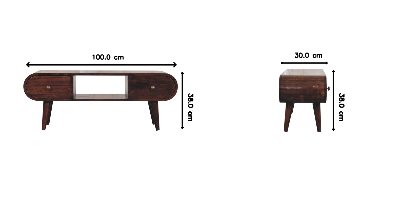 Artisan Furniture Solid Wood California Walnut Circular Tv Unit