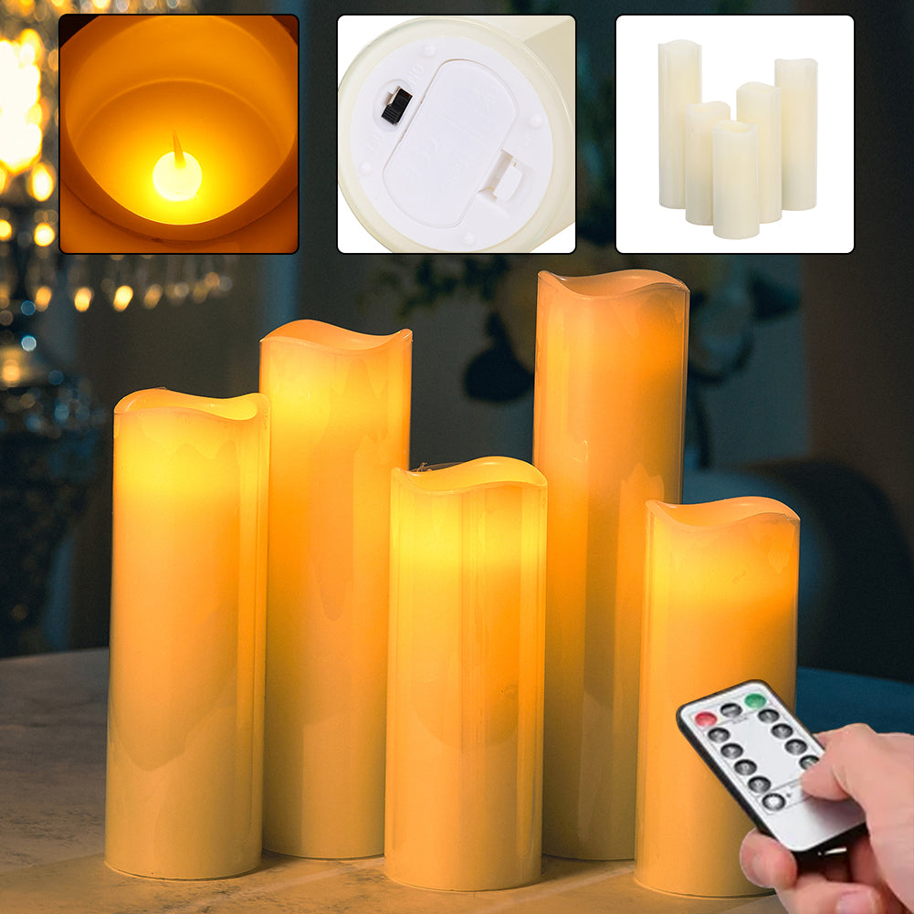 5pcs Remote-controlled Led Flameless Candle Set