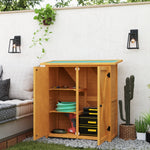 Garden Wooden Garden Storage Shed With Shelves Double Door