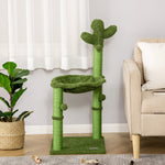 Cactus Cat Tree Tower Sisal Scratching Post With Hammock 40 X 40 X 96 Cm