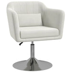 Stylish Retro Linen Swivel Tub Chair Steel Frame Cushion | One Size | Cream