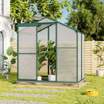 Aluminium Hobby Greenhouse With Base And Openable Window | Small | Clear