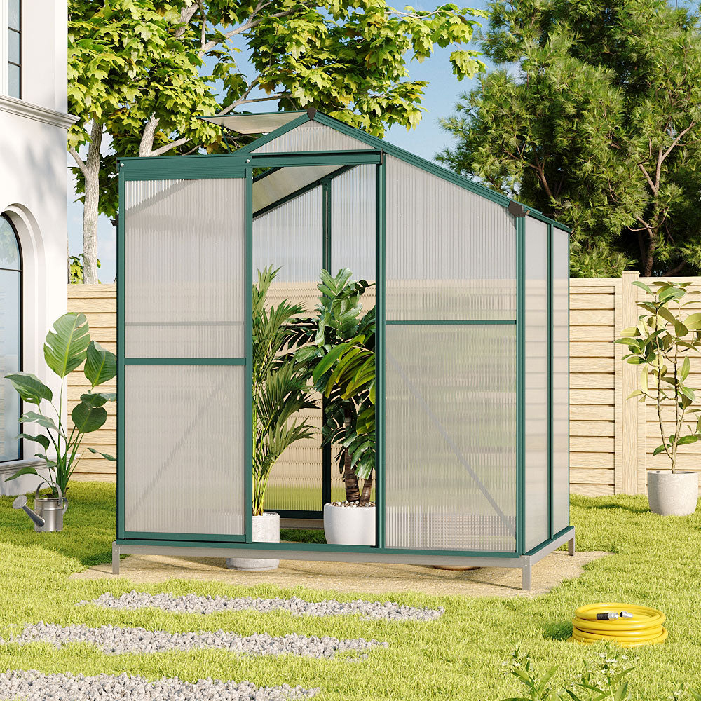 Aluminium Hobby Greenhouse With Base And Openable Window | Small | Clear
