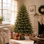 Artemis Home Ferncombe Pre-lit Pe/pvc Artificial Christmas Tree - Warm White & Multicolour LEDs