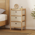 HOMCOM Chest Of Drawers, 3 Drawers Dresser With Bamboo Frame