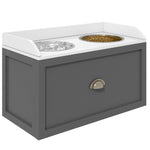 Stainless Steel Raised Dog Bowl W/ 21l Storage Drawer, For Large Dogs | Gray