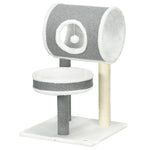 Cat Tower With Scratching Post, Cat Bed, Cat Tunnel, Toy Ball - White