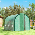 Tunnel Greenhouse, Upgraded Structure, Hinged Doors | Medium | Green