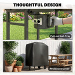 Charcoal Bbq Grill With Foldable Shelves
