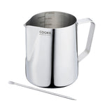 Stainless Steel Milk Steaming Jug With Latte Art Pen | 600ml | Silver