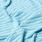 Combed Cotton Cable Knit Throw | 130cm x 170cm | Blue