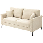 Linen Fabric Modern Sofa, Wood Frame, Beige
