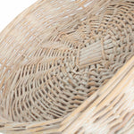 Wicker White Wash Heart Shaped Tray | Medium | White