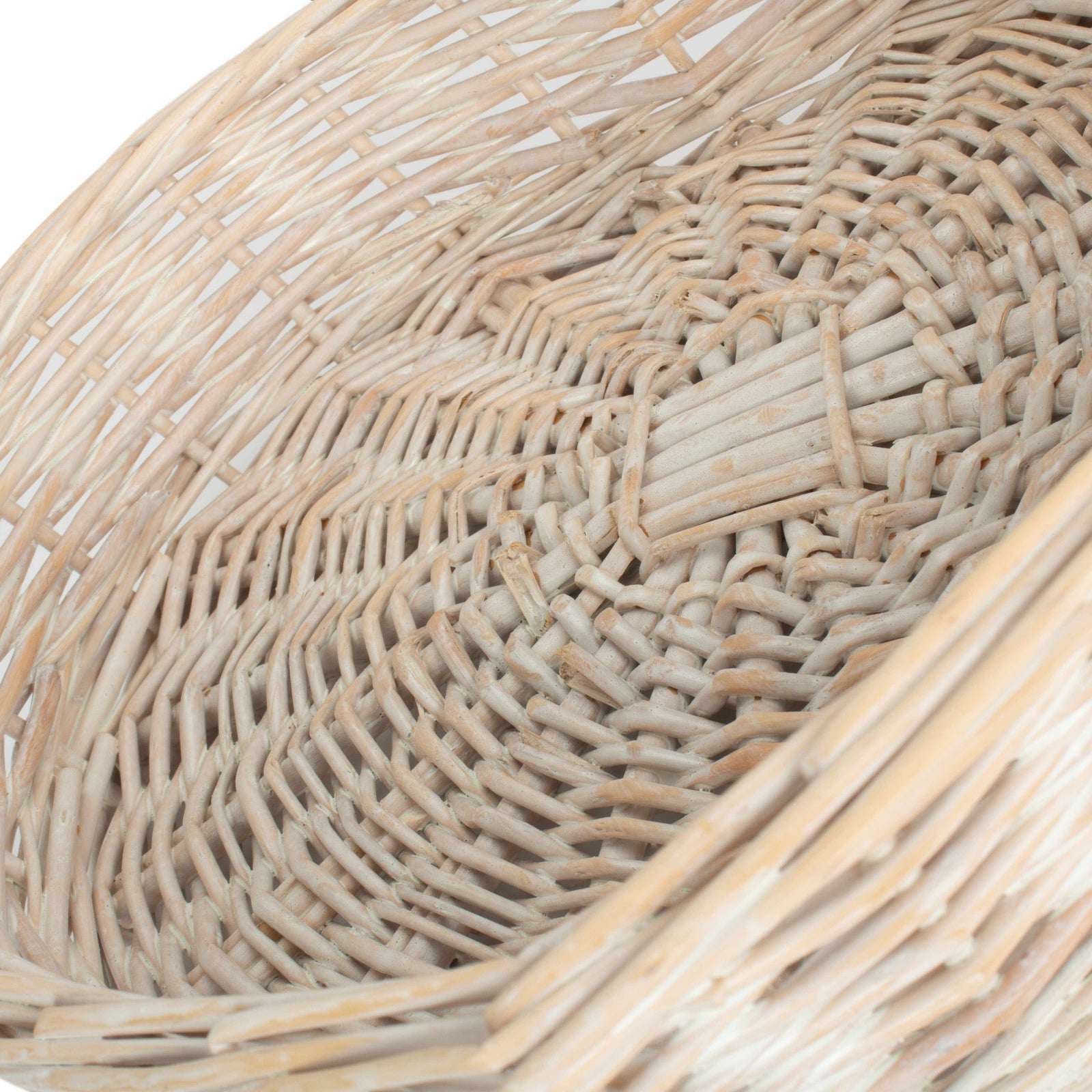 Wicker White Wash Heart Shaped Tray | Medium | White