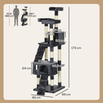 Cat Tree Kitty Activity Play Centre, Scratching Scratcher, 173cm
