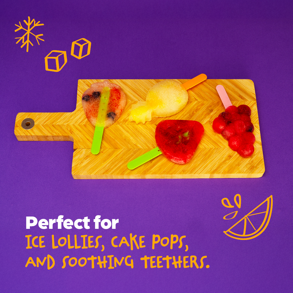 4 Fruit-shaped Ice Lolly Moulds - Bpa Free Summer Treats