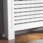 Modern Radiator Cover Cabinet Slatted Design 112/152/172cm | Medium | White