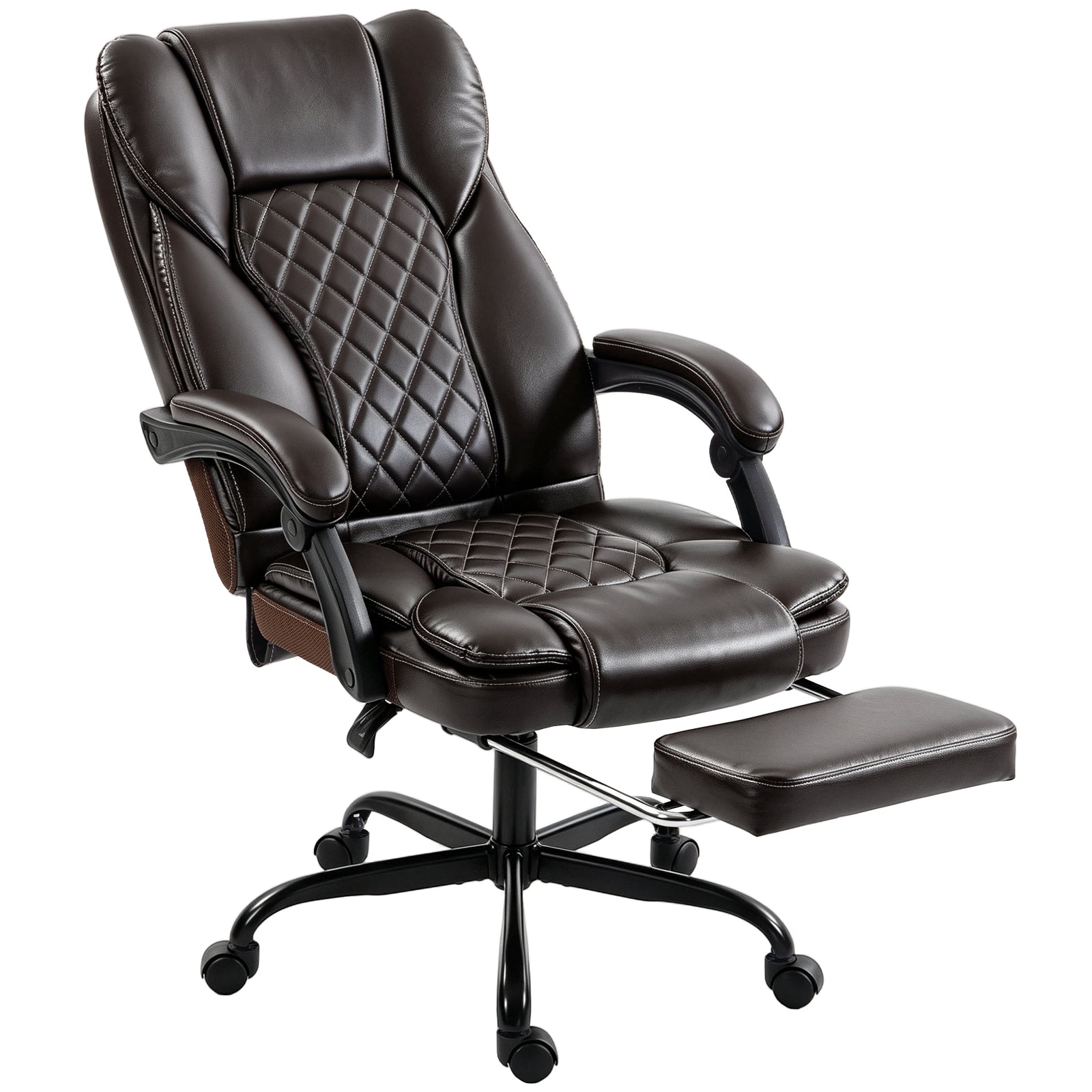 Home Office Chair Reclining Function High Back | Brown