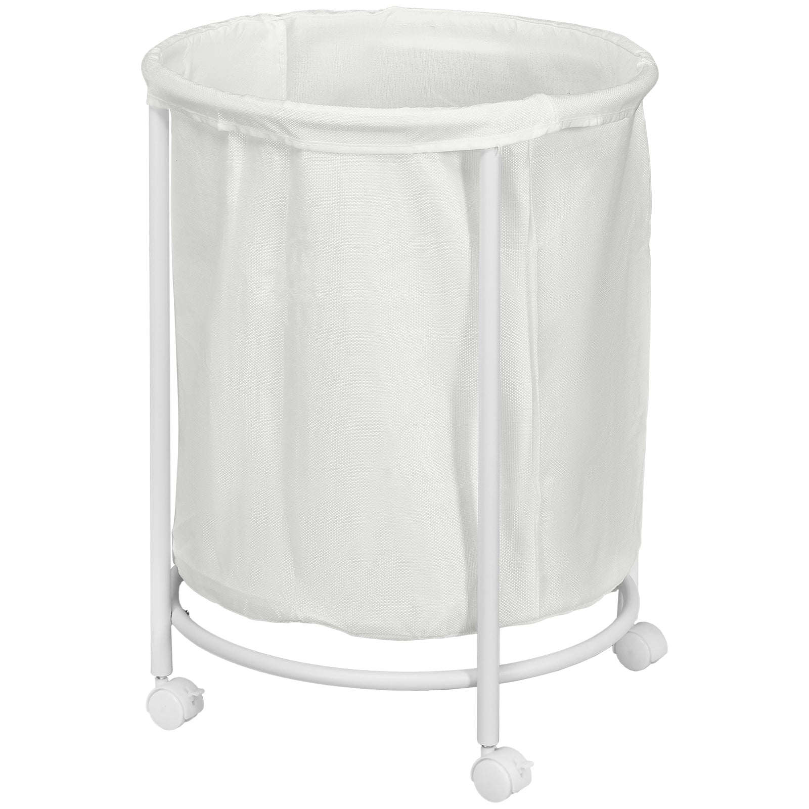 100l Round Laundry Hamper With Wheels For Bedroom