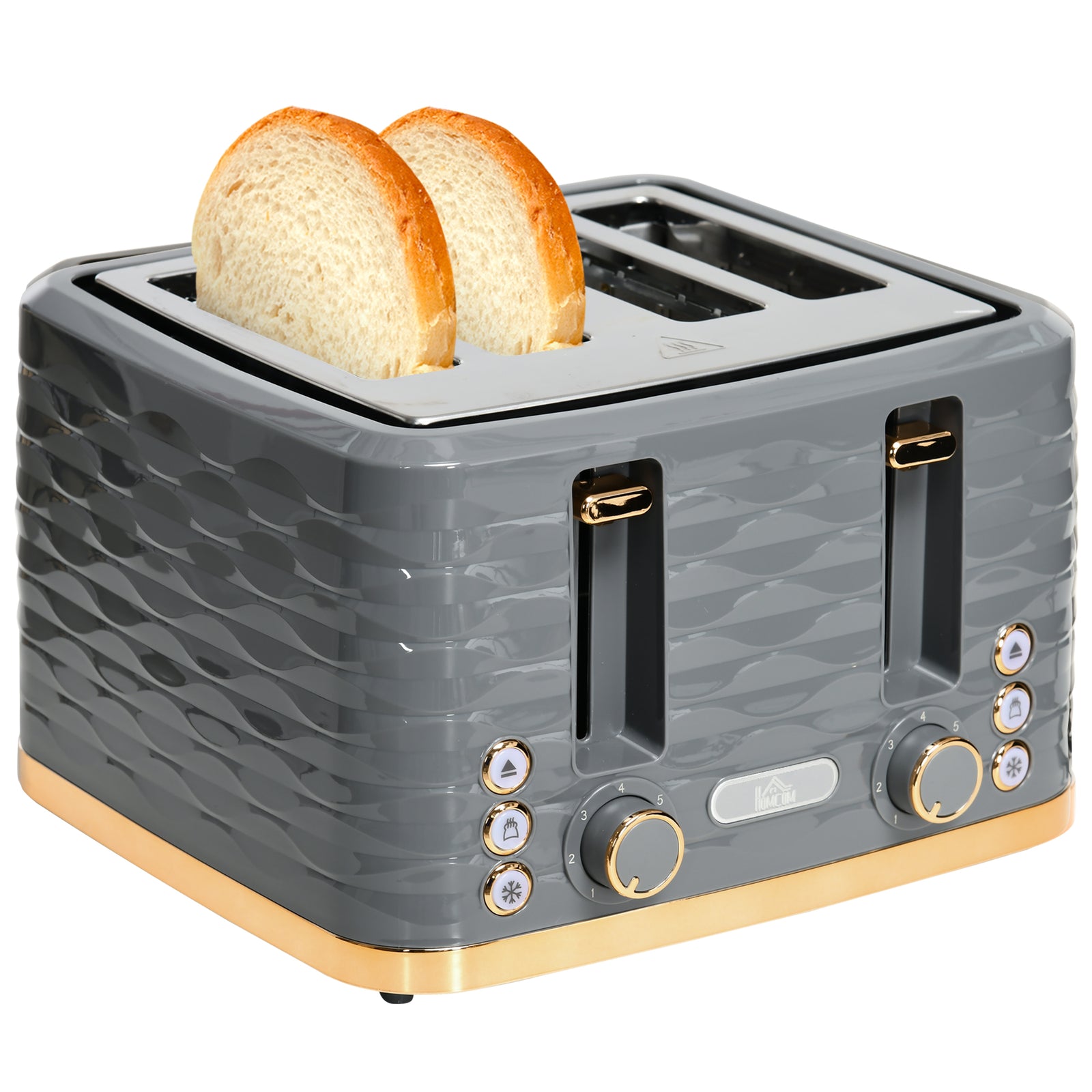 Toaster With 4 Slot, 7 Browning Levels, 1600w, Ripple | One Size