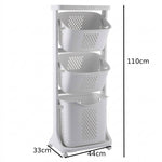 Laundry Basket Bathroom Clothes Storage On Wheels