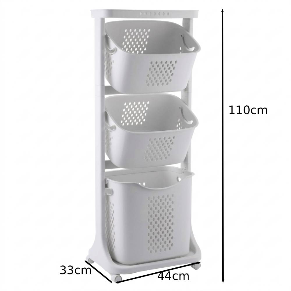 Laundry Basket Bathroom Clothes Storage On Wheels