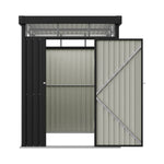 5.31ftx 8.46ft Metal Garden Storage Shed Skylight Roof Shed, Flat Roof Storage