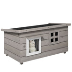Pawhut Wooden Cat House Outdoor With Openable Top, Asphalt Roof, Window Grey