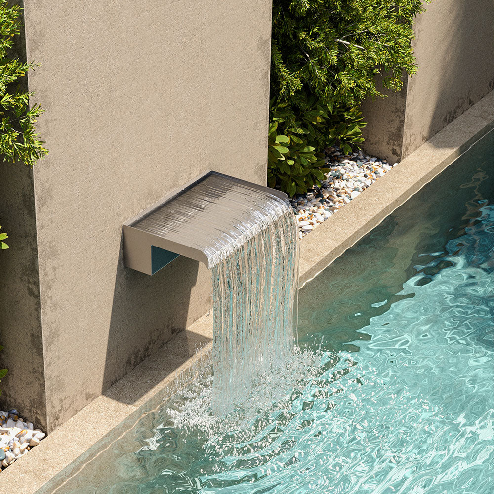 0.2-0.6m Back Entry Stainless Steel Water Blade-13 cm Spout Width | Small | Silver