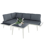 3 Piece Garden Furniture Set With 5-level Adjustable Lounger