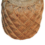 Artisan Furniture Solid Wood Jute Fiber Footstool Large Pattern