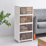 4-layer Thicken Foldable Shoe Storage Box With Wheels