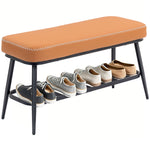 Shoe Bench, Pu Leather Shoe Storage Bench For Entryway | Brown