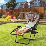 Zero Gravity Lounger Chair, Folding Reclining Patio Chair | Set-of-1 | Brown
