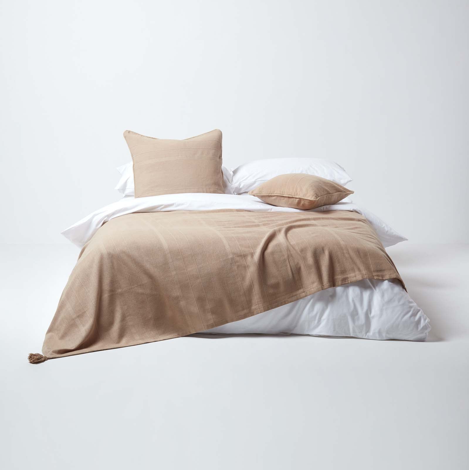 Cotton Rajput Ribbed Throw | 150cm x 200cm | Beige