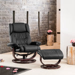 Gilchrist Swivel Recliner And Footstool | Black